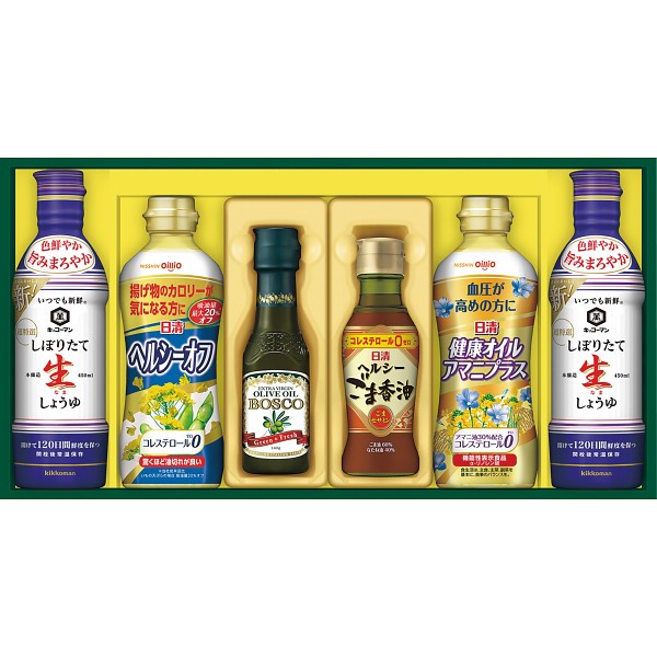 2026年お歳暮特別企画 日清　ヘルシーオイル＆キッコーマン生しょうゆギフト  ＮＫー３３ 【送料込】(沖縄・離島は別途)の画像