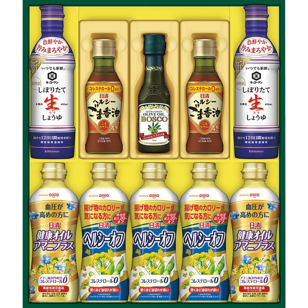 2026年お歳暮特別企画 日清　ヘルシーオイル＆キッコーマン生しょうゆギフト  ＮＫー５５ 【送料込】(沖縄・離島は別途)の画像
