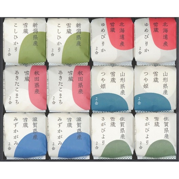 2026年お歳暮特別企画 銘柄米食べ比べ　田心（１２個）  １２－ＴＧＫ 【送料込】(沖縄・離島は別途)の画像