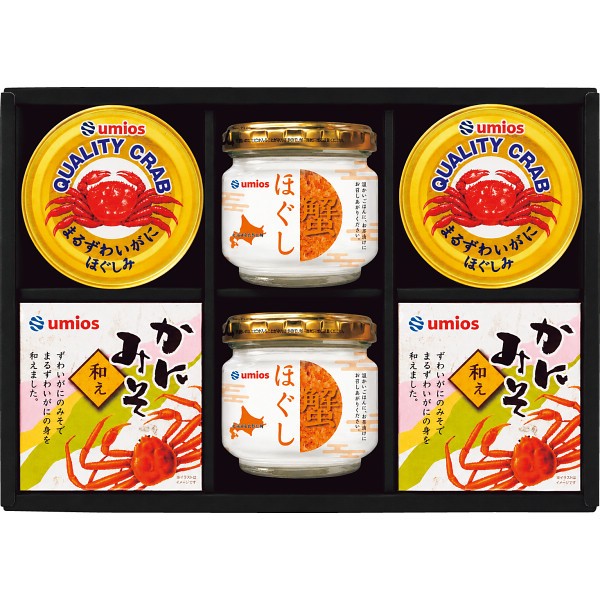 2026年お歳暮特別企画 Ｕｍｉｏｓ（ウミオス）　かに缶詰・かに瓶詰詰合せ  ＫＳＭ－５Ｕ　　　　　 【送料込】(沖縄・離島は別途)の画像