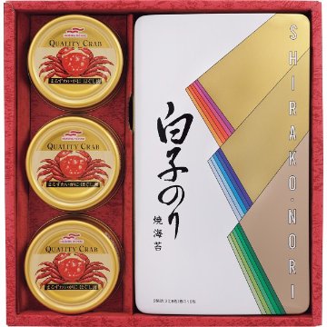 2026年お歳暮特別企画 白子のり　のり・かに缶詰合せ  ＳＮ－３００ 【送料込】(沖縄・離島は別途)の画像