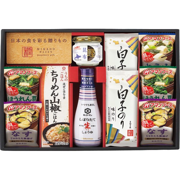 2026年お歳暮特別企画 味香門和膳（みかどわぜん）アマノフーズ＆キッコーマン和食詰合せ  ＭＫＤ－２５Ｎ 【送料込】(沖縄・離島は別途)の画像