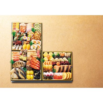 2027年おせち特別企画 京・料亭わらびの里　和洋料亭おせち三段重 【全国送料無料】(沖縄・離島は別途)の画像