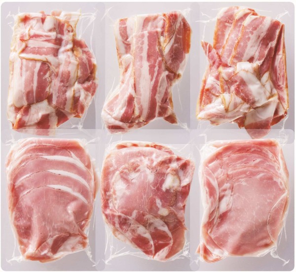 伊藤ハム  国産豚肉ベーコン&ハム切落し O-48 【全国送料無料】(沖縄・離島を除く)の画像