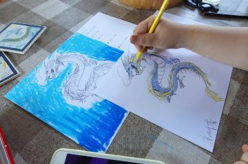 図画をスキャン・オリジナル高耐久タイル【自宅用】の画像