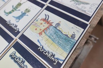 図画をスキャン・オリジナル高耐久タイル【自宅用】の画像