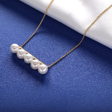 New/ラインパール　ネックレス　リング　ピアスの画像