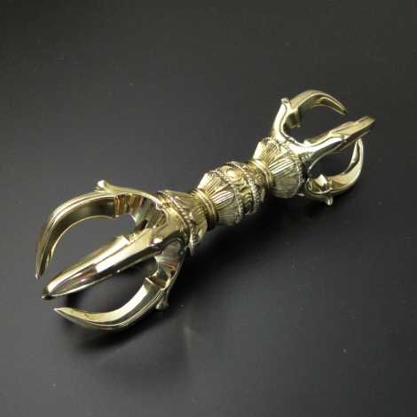 飛行五鈷鈴 響銅製磨き仕上げ 高さ19cm 弘法大師空海『御請来目録』に