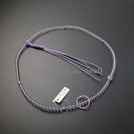 曹洞宗本連数珠 尺 銀環入 水晶藤雲石仕立ての画像