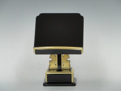 一本足見台（黒塗面金）３．５寸　（過去帳の台） の画像