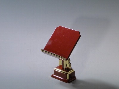 一本足見台（朱塗面金）３寸　（過去帳の台） の画像