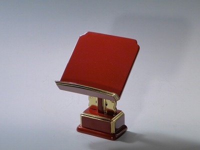 一本足見台（朱塗面金）３．５寸　（過去帳の台） の画像