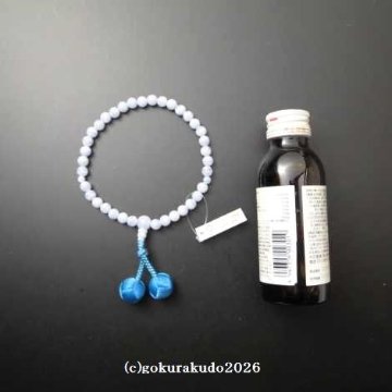 数珠 女性用 総カルセドニー 利休房の画像