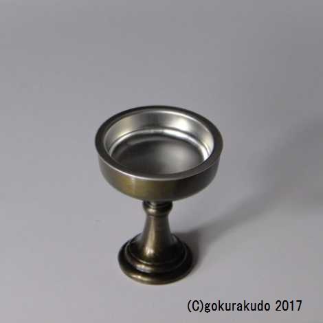 仏飯器・ブッキ（ご飯の入れ物）／真鍮製　色付き　鍋長色　１．６寸（上級品） 画像