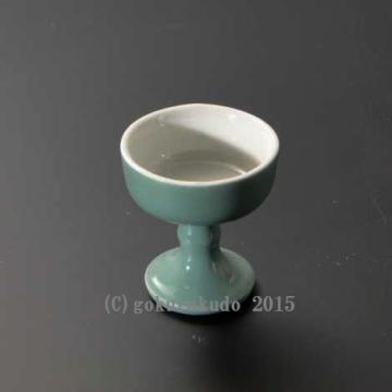 仏飯器・ブッキ（ご飯の入れ物）陶器製 青地（中）画像