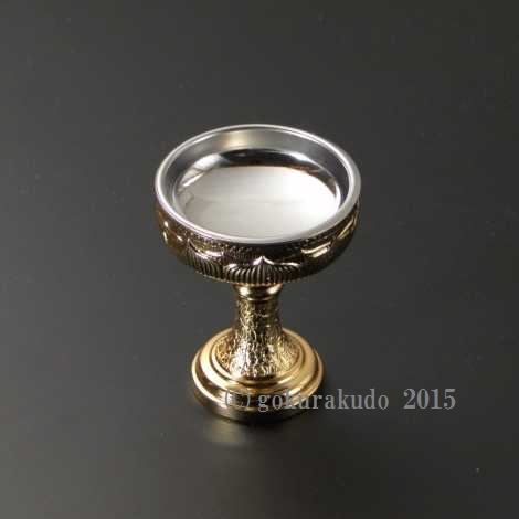 仏飯器・ブッキ（ご飯の入れ物）／真鍮DK製　本金メッキ（蓮ブッキ）　１．8寸 の画像