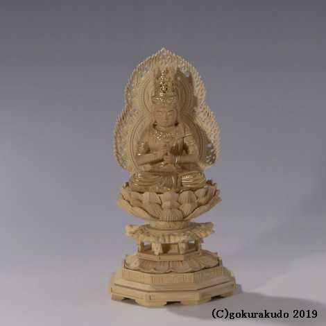 仏像・本尊　大日如来像 2寸 総柘植 切金つき の画像