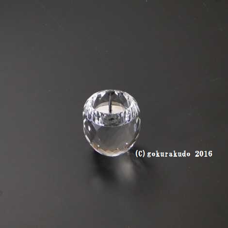 クリスタルガラス具足セットのローソク立てのみの画像