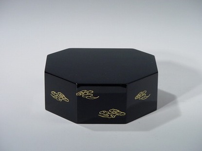 八角仏像台　黒　２号（木質木地） の画像