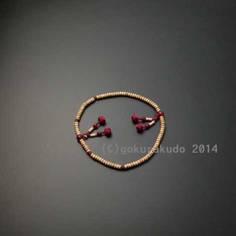 数珠ブレス 本連タイプ 真言宗用 星月菩提樹 瑪瑙（メノウ）仕立の画像