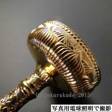 仏飯器・ブッキ（ご飯の入れ物）／真鍮DK製　本金メッキ（蓮ブッキ）　１．６寸 画像
