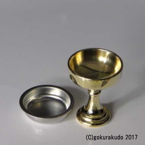 仏飯器・ブッキ（ご飯の入れ物）／真鍮製　みがき　１．６寸（上級品） 画像