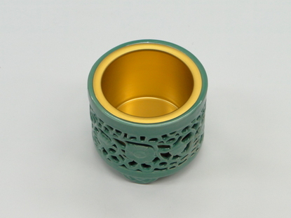 ▼ 銅地 六角透し香呂 ▼ 透かし香炉