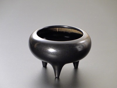 線香立・香炉／鉄鉢香炉（黒色）　3寸の画像