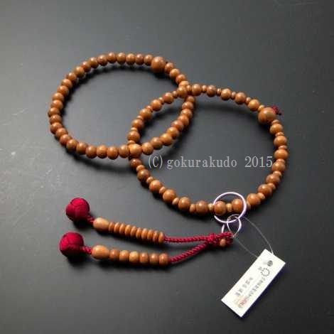 数珠 浄土宗・時宗用 8寸浄土 総正梅 エンジ色利休房の画像