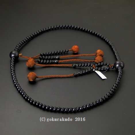 数珠 日蓮宗 尺４ 総すびき黒檀 焦げ茶色利休房の画像