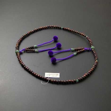 数珠 真言宗 栴檀 8寸 翡翠入 紫菊房の画像