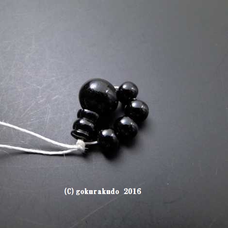 臨済宗　尺サイズ用　黒檀数珠部品セット（親、４天、ボサ）の画像