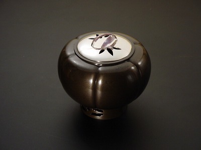 唐金煮色丸木瓜香炉（床香炉）の画像