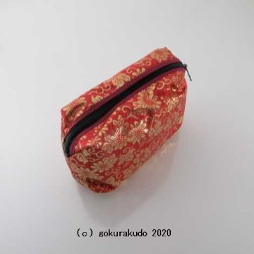 西陣織金襴ポーチ G-1(H)　赤系画像