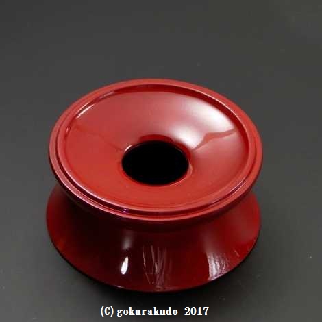 りん台／丸輪台（PC製）朱 4寸 の画像