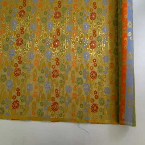 金襴反物、１ｍ当たり(金地に流水紋)の画像