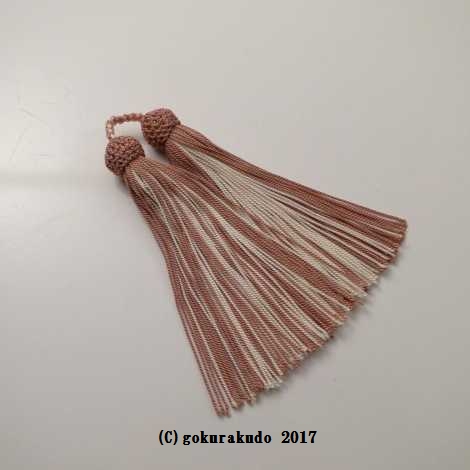 正絹頭付き房軸付き（c3 灰桜+薄いピンク）2.5匁の画像