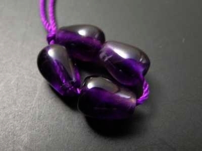 紫水晶のつゆ玉（３分玉）　４コ一組画像