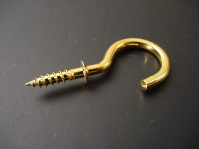 ヒートン 本金メッキ仕上げ （＃１１×２５ｍｍ）の画像