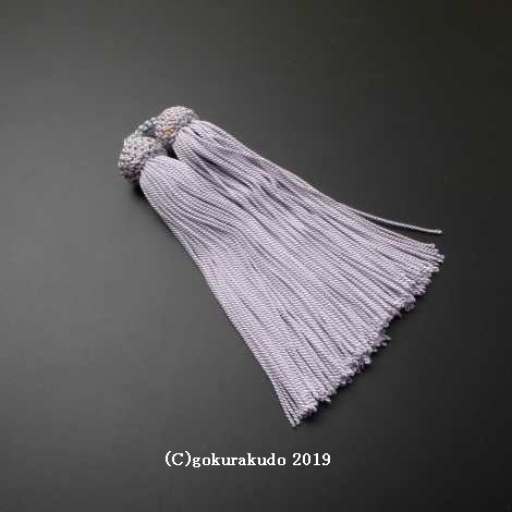 正絹頭付き房軸付き（41番、 グレーに近い薄い藤色）2.5匁の画像