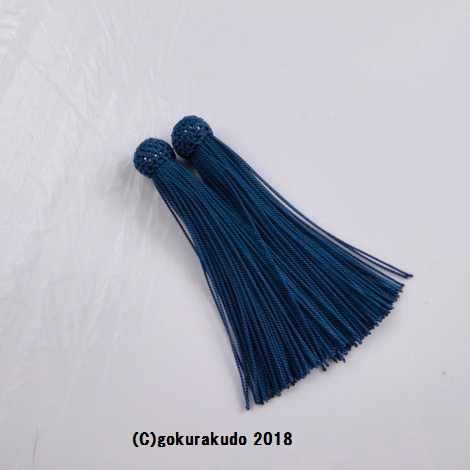 正絹頭付き房 軸無し 8番（青色） 2.5匁の画像