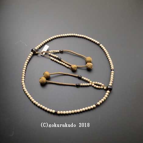 数珠 日蓮宗 星月菩提樹 尺2 利休色利休房 茶水晶入りの画像