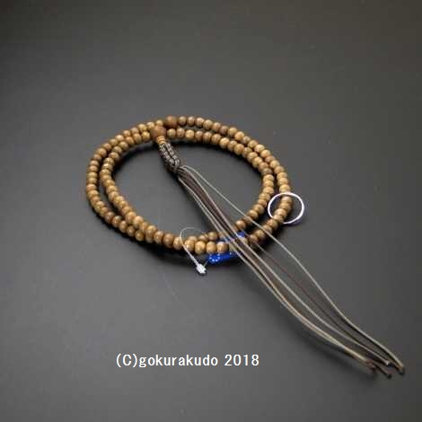数珠 曹洞宗 総素挽きインド菩提樹 尺２ 正絹紐房 銀環入りの画像