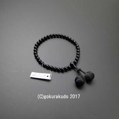 数珠 女性用 総ブラックオニキス 黒利休房の画像