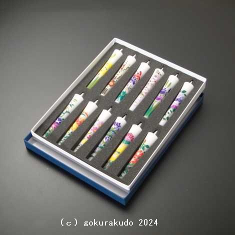 ローソク／手書き絵蝋燭　四季の花　１２本入りの画像