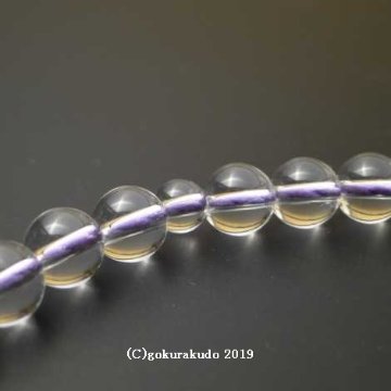 数珠 女性用 総水晶丸玉（主玉7mm）正絹頭付房 藤色の画像