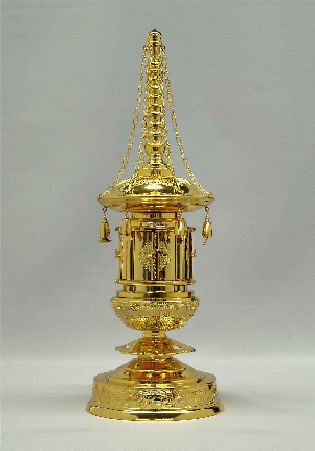 舎利入れ　丸塔　（小）　本金メッキの画像