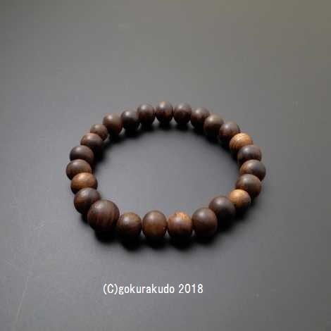 数珠ブレス素びき（縞）栴檀（せんだん）9mm玉の画像