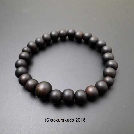 数珠 ブレス 素びき縞黒檀 7mm玉の画像