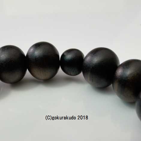 数珠 ブレス 素びき縞黒檀 11mm玉画像